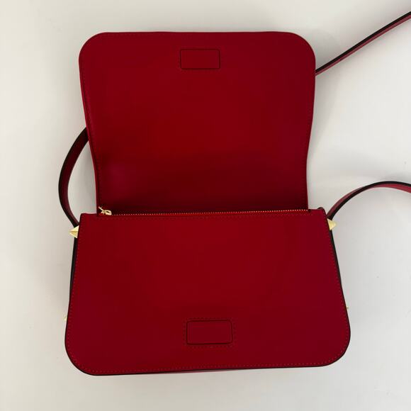 Kate Spade Liv Spade Flower Coated Canvas Small Flap Crossbody Bag Cherry Rouge - Picture 7 of 14